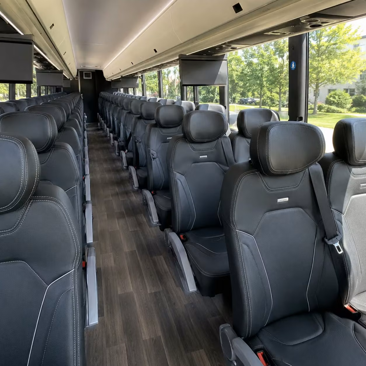 56 passenger charter bus interior