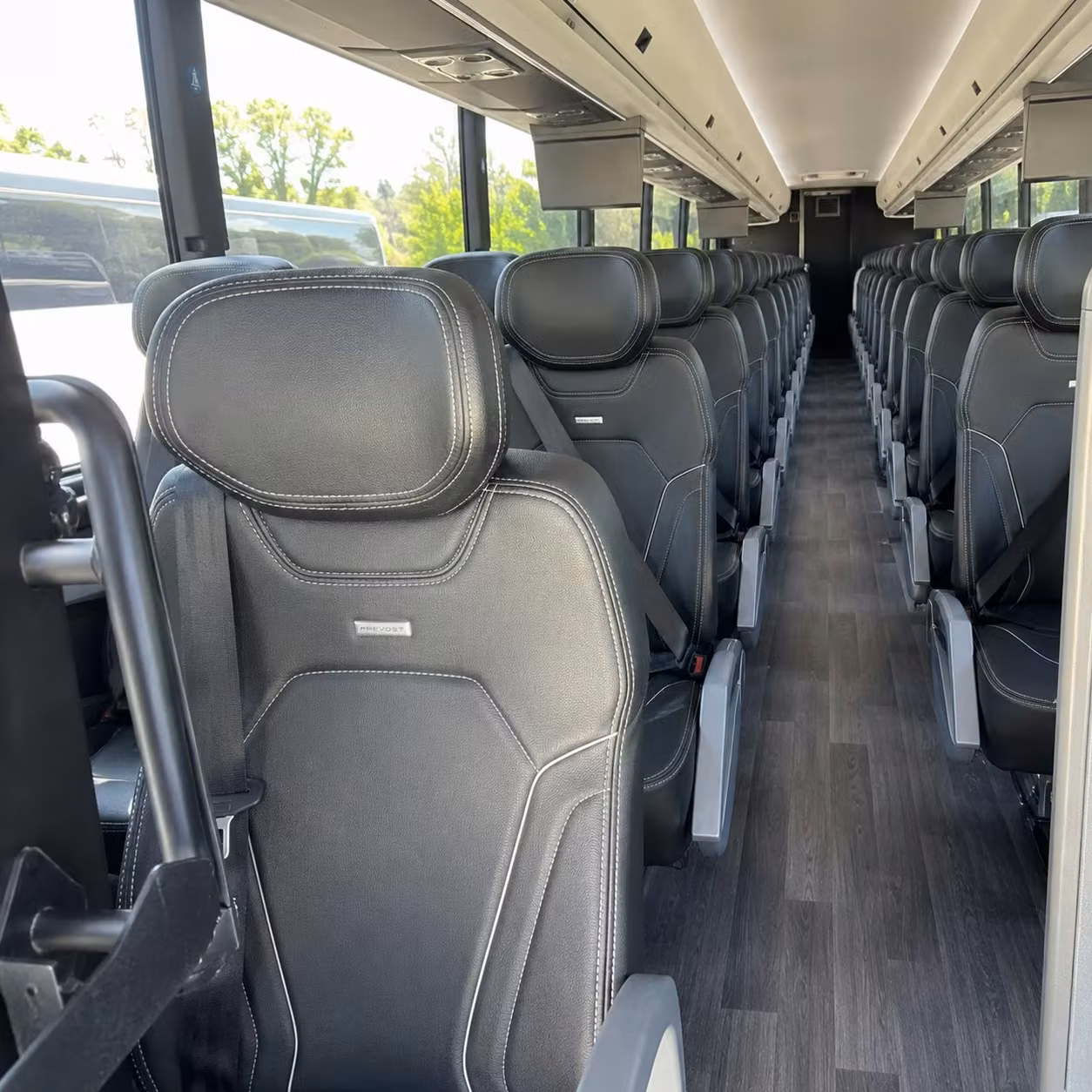 glendale charter bus rental interior